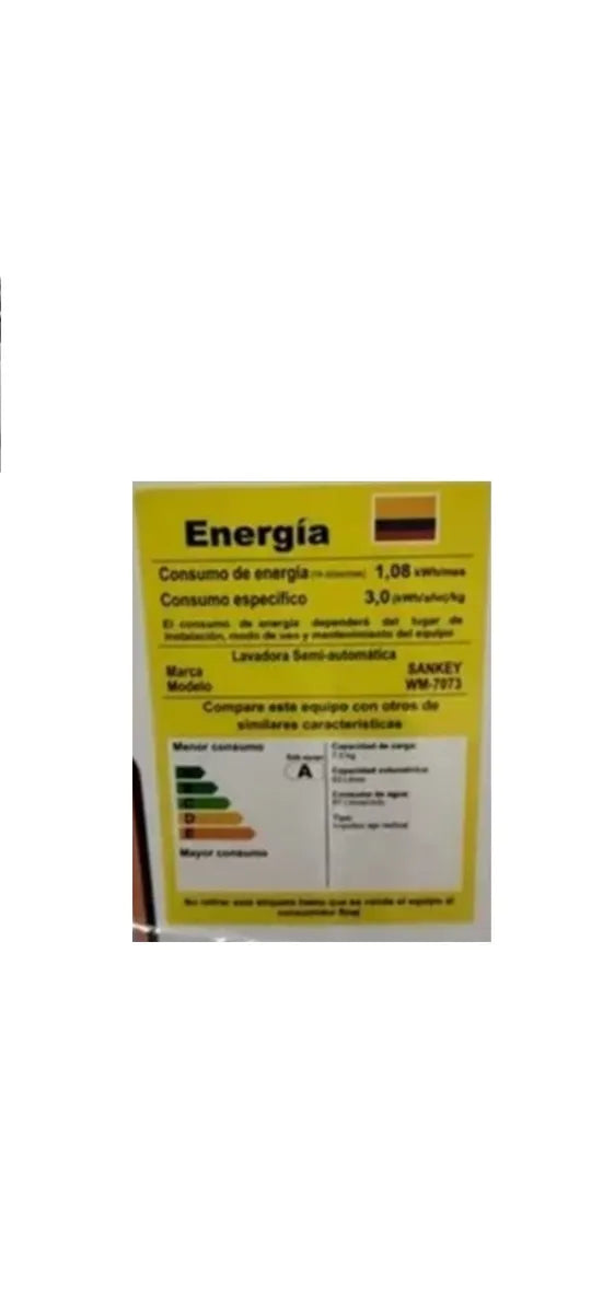 Lavadora Semiautomática Sankey 7 Kilos Dobletina 1 Añogarant Color Blanco