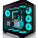 Amanson Funda Para Pc Preinstala 9 Ventiladores Argb, Atx Mi