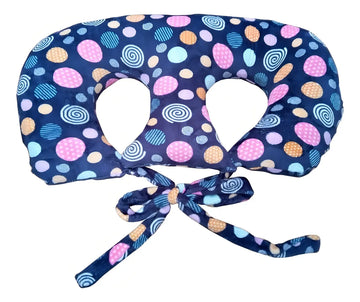 Cojín Gemelar De Lactancia Con Funda 100 Algodón Color Azul Circulo