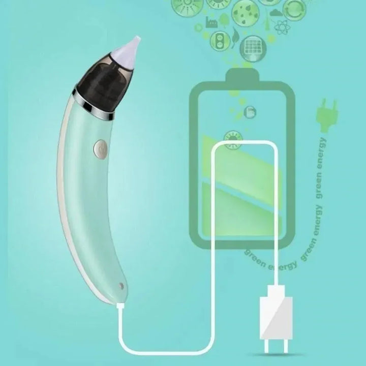 Aspirador Nasal Para Bebés Limpiador Eléctrico De Nariz Verde Claro