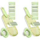 Combo X2: Pelador Y Rallador Verduras Protector 6en1 Chefmas Verde
