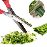 Tijera De Verduras Para Cocina 5 Hojas En Acero Inoxidable