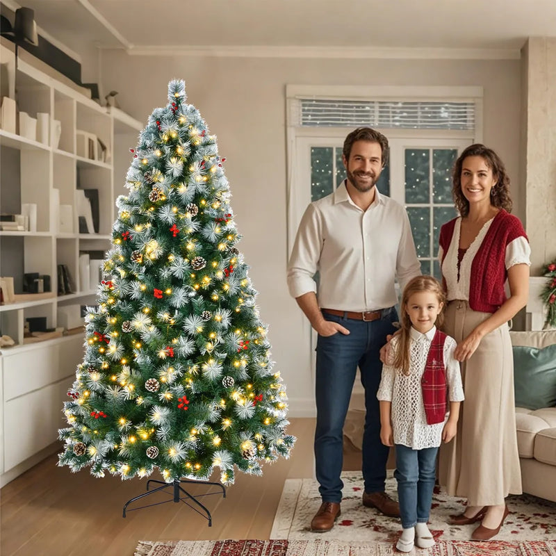 Arbol De Navidad Preiluminado De 7 Pies, Pino Artificial De