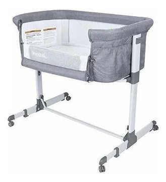 Papablic 2-en-1 Bonni Bebe Cuna Y Cama De Noche, Gris