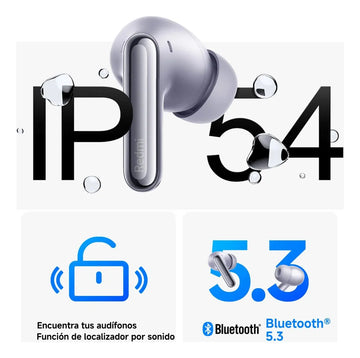 Xiaomi Redmi Buds 6 Pro, Auriculares Táctil, Anc, 3-mic, Wht Blanco