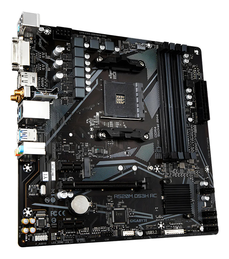 Motherboard Gigabyte A520m Ds3h Ac Am4 Wifi M.2 Nvme