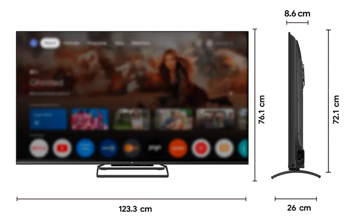 Televisor Kalley Smart Qled 4k 55 Pulgadas Google Negro 133.