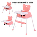 Silla Comedor 4 En 1 Bebes Color Rosa Liso