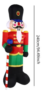 Cascanueces Inflable Navideño Con Luz Led Incorporada, Blanco