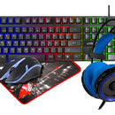Combo Gamer 4 En 1 Unitec Km18 Rgb Negro/azul