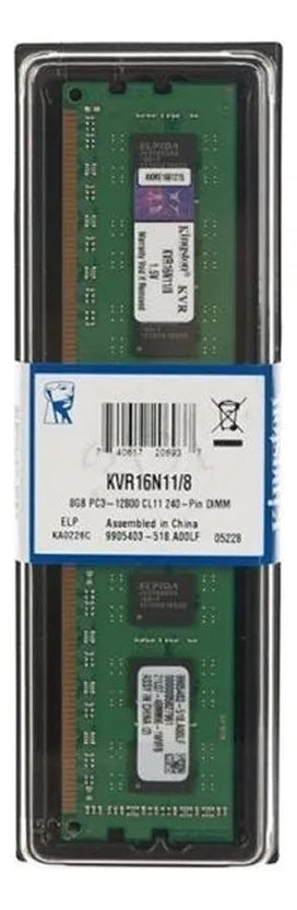 Memoria RAM ValueRAM color verde 8GB Kingston KVR16N11/8