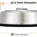 Plato Comedero Gato / Perro Acero Inox. 12.5 Cmts Diametro Plateado