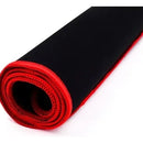 Mouse Pad Gamer Xl Para Pc Antideslizante Alfombrilla Cosida Negro Con Rojo Liso
