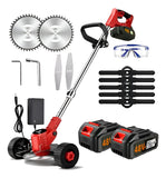 Guadaña Inalambrica Cortacesped Pasto Dos Baterias + Regalo - Rojo Verde O Naranja