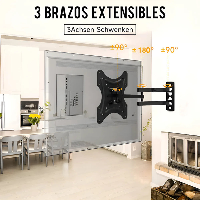 Soporte Pantalla Tv Pared Vesa 14 A 42 Pulgadas Brazo Articu Color Negro