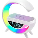 Parlante Lámpara Rgb + Carga Inalámbrica + Reloj Bt-3401 Blanco