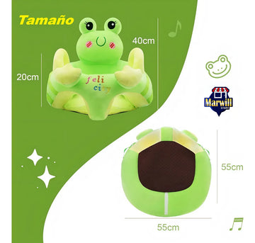 Sofá Almohada Asiento Cojin Silla Rana Aprender Sentar Portátil Felpa Suave Fácil Limpiar Seguro Cómodo Apoyo Perfecto Lindo Soporte Estable Mantener Postura Diseño Práctico Diversión Interactiva Bebé
