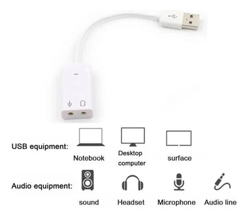 Tarjeta De Sonido Usb Externa Virtual 7.1 Audio Micrófono