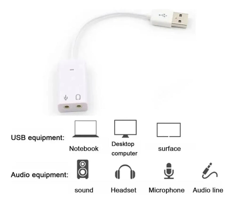 Tarjeta De Sonido Usb Externa Virtual 7.1 Audio Micrófono