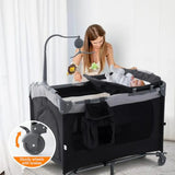 Cuna 5 En 1 Para Bebé, Moisés, Cambiador Y Corralito De Viaj