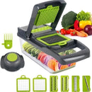 Mandolina Picatodo Multifuncional Para Verduras Y Frutas Color Gris con Verde