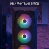 Chasis Caja Gamer Aerocool Falcon Rgb Vidrio 4 Fans Argb Color Negro