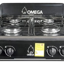 Estufa De Sobremesa 4 Puestos Omega Quemador Pesado Aluminio Color Gas Natural