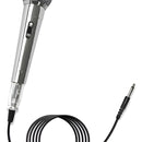 Microfono Profesional Metalico, Cable De 4 Metros Plug 6.3mm Plateado