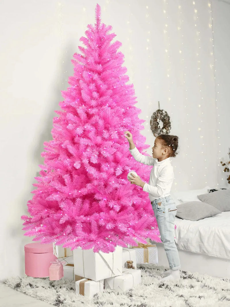 Sweet Shine Arbol De Navidad Artificial Rosa Preiluminado De