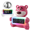 Reloj Radio Parlante Altavoz Bluetooth Iluminación Led Rgb Rosado Blanco