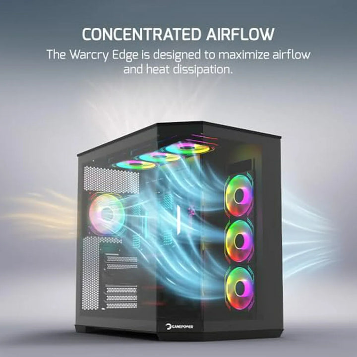 Chasis Gaming Atx Gamepower Warcry Edge Con Diseño Elegante