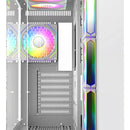 Chasis Gamer Iceberg Crystal Edge Con 7 Ventiladores Argb Blanco