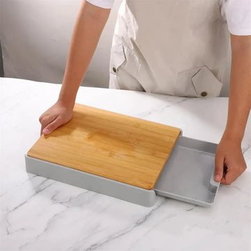 Tabla Picar Verduras Vegetales Madera Antideslizante Bandeja