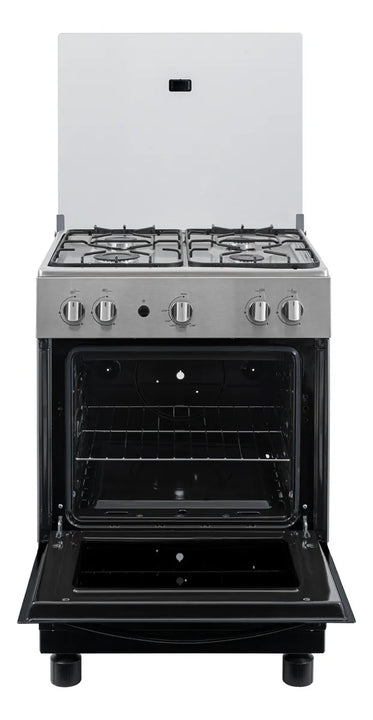 Estufa De Piso 4 Puestos Con Horno Gas Natural Negra 60cm Negro