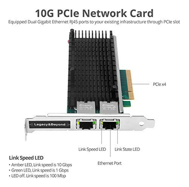 Tarjeta De Red Pcie Ethernet Gigabit Dual Port 10g, Intel X5