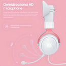 Audifonos Gamer Onikuma X10 Orejas Blancos Con Rosado Rgb Color Blanco