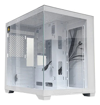 Gabinete Chasis Para Pc Gamer Pecera Argb Blanco + 3 Cooler
