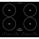 Estufa De Induccion 4 Puestos Empotrable + Bateria 15 Piezas Negro/plateado