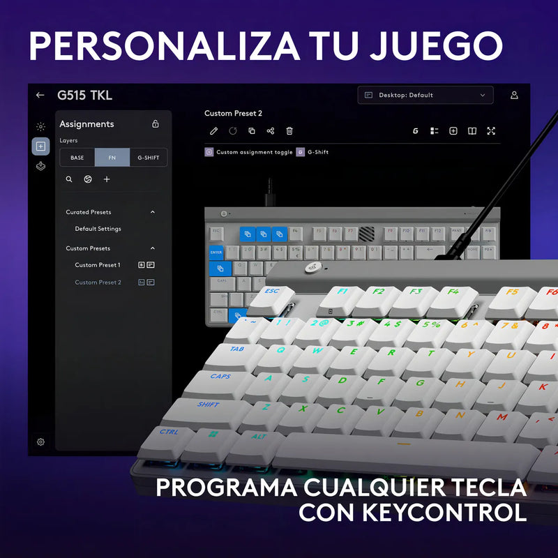 Teclado Gamer Con Cable Logitech G515 Tkl, Blanco Inglés