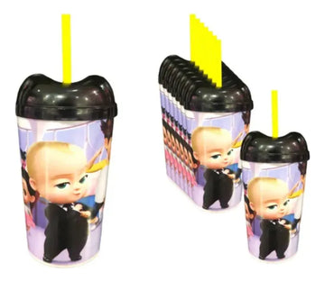 Vaso Pitillo Sorpresa Jefe En Pañales X12u Alta Calidad