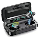 Audífonos in ear inalámbricos F9 negro con luz LED