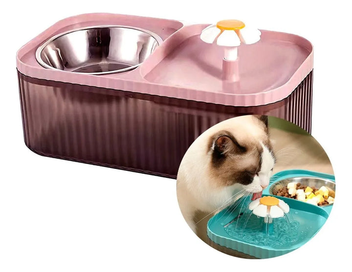 Plato Doble Mascotas Dispensador Agua Automático Puerto Usb Diseño