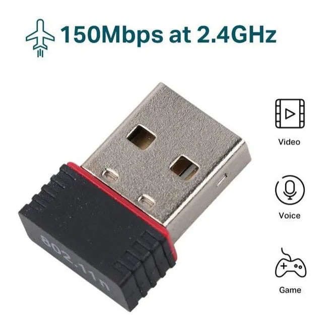 Antena Usb Wifi Tarjeta Nano Adaptador 150mbps 802.11n Pc