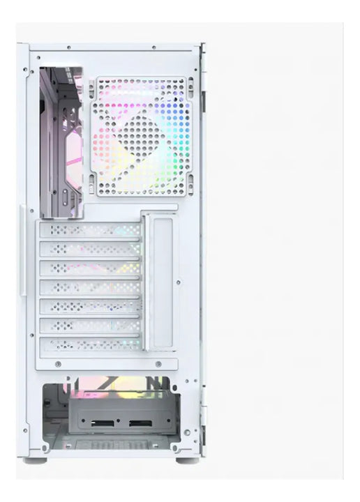 Chasis Xyz Airone 100 Glass Blanca 6.fan Argb Vidrio Templad Blanco