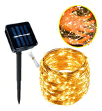 La luz LED Golden Fairy de 10 m con cable solar ahorra energía