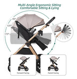 Cochecito De Bebé Convertible 6 En 1 Con Modo Moisés