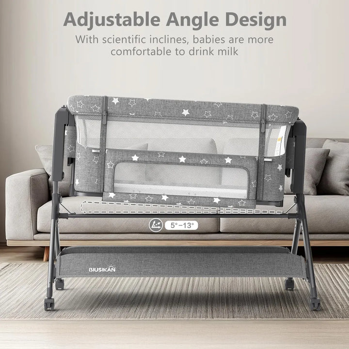 Biusikan Cuna De Bebe 3 En 1, Moises Mecedora Con Comodo Col