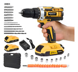 Taladro SISDATA Inalámbrico Percutor Potencia Real 650w 2 Bat Color Amarillo Frecuencia 50Hz /60Hz