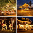 Luces Navideñas Con Panel Solar 300 Led Amarillo - 30 Metros