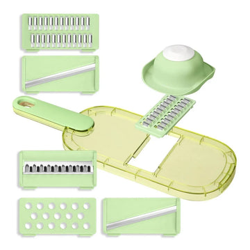 Rallador Y Pelador De Cocina Con Protector 6 En 1 Chefmaster Verde